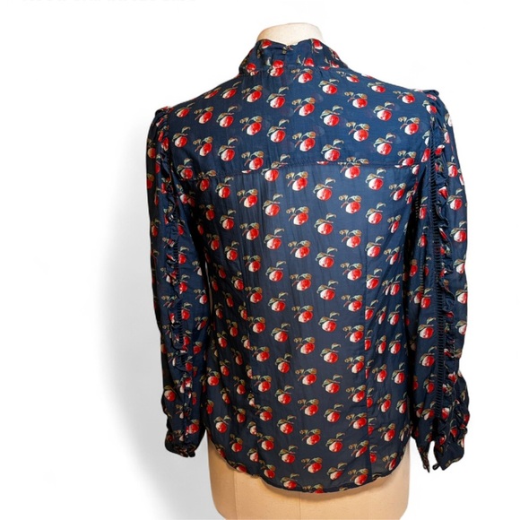 Maeve by Anthropologie | Apple Print Balloon Sleeve Blouse | 4 - Picture 4 of 12
